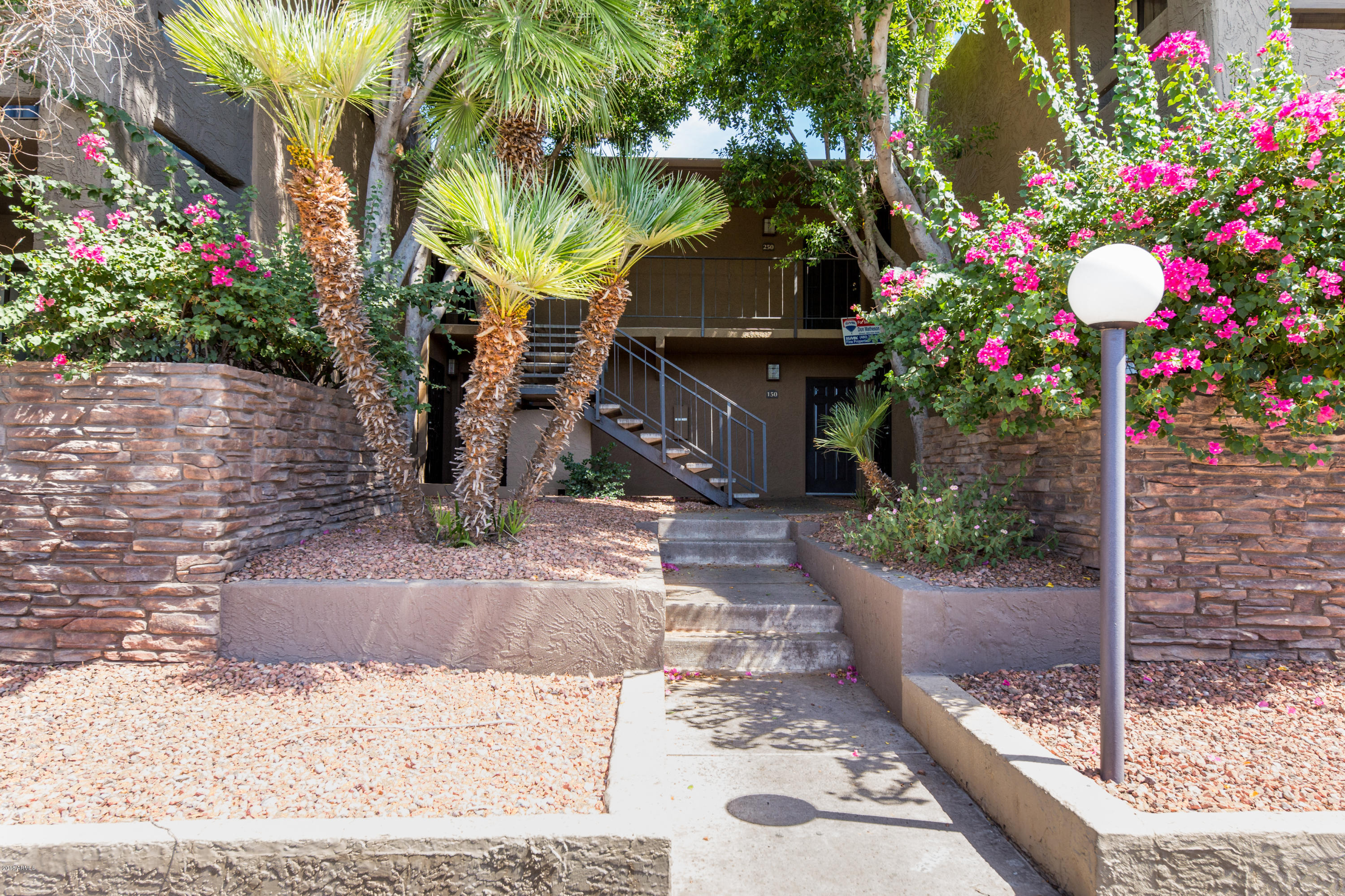 3825 East Camelback Road, Unit 249 Phoenix, AZ 85018 - Photo 5 of 30 a front view of a house with a yard and potted plants