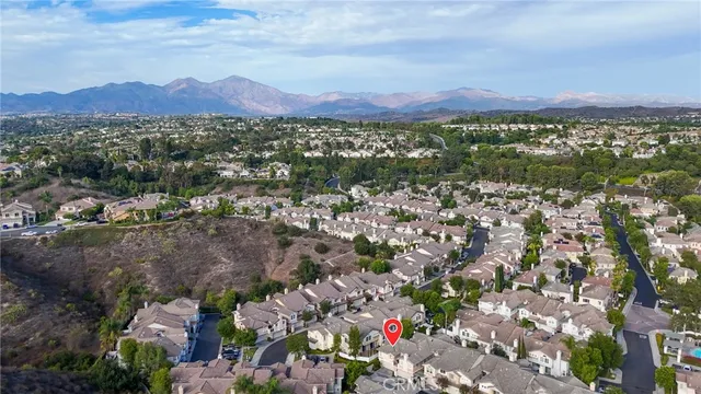 a view of city and mountain