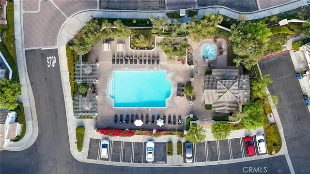 a view of outdoor sitting area with swimming pool