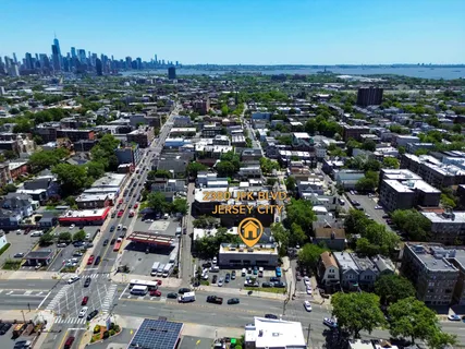 an aerial view of a city