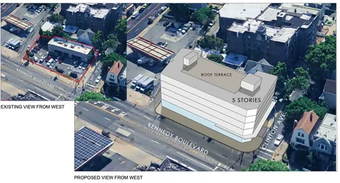 a view of a buildings