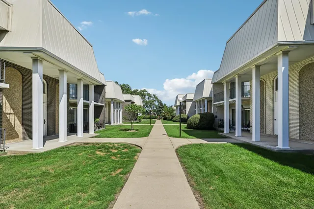 a view of a house with many windows