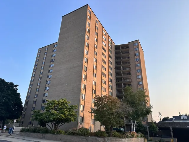 a front view of a building