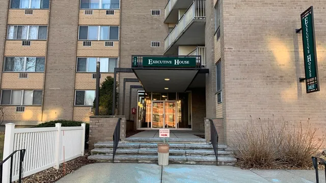 a front view of a building