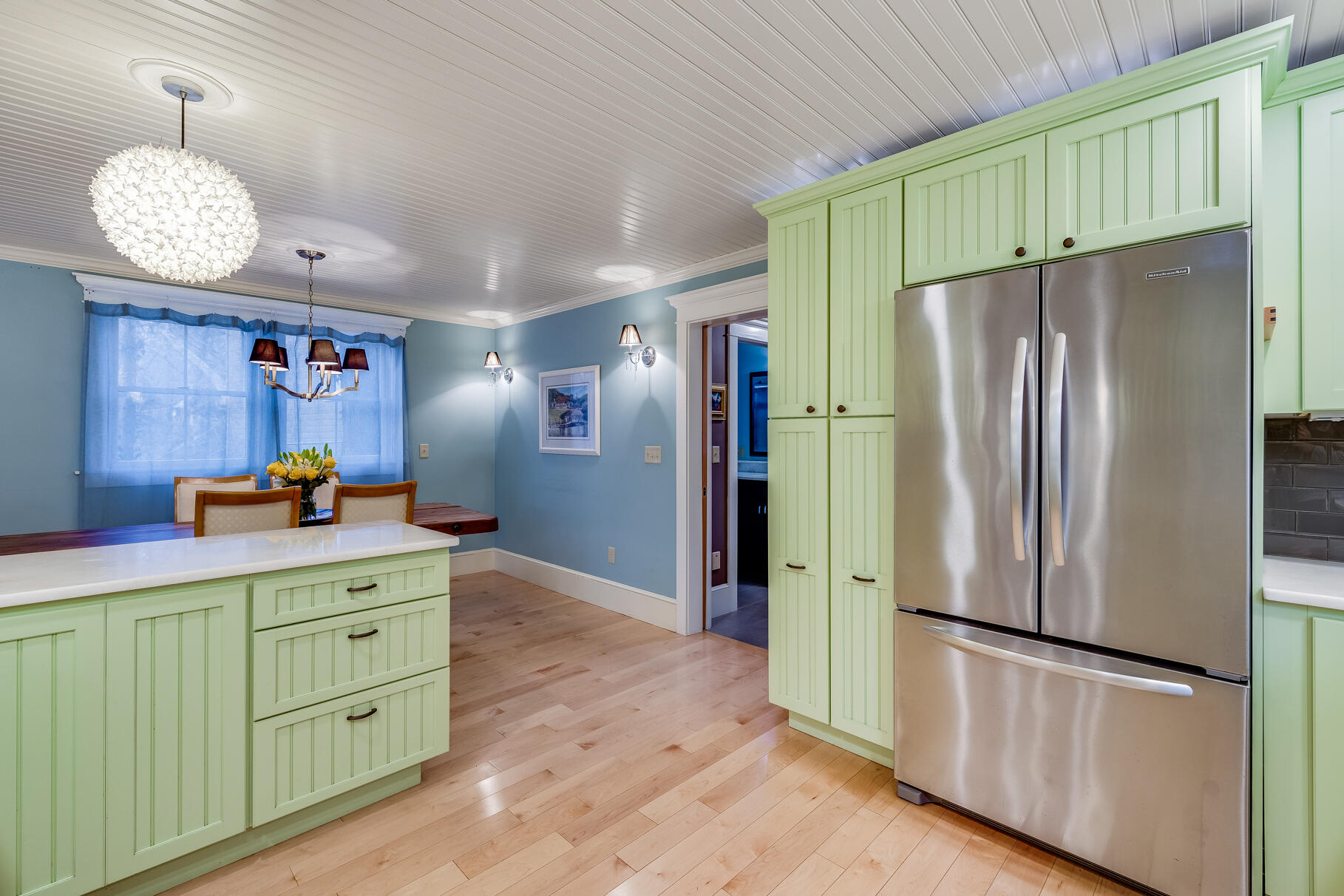 117 Gardiner Road Woods Hole, MA 02543 - Photo 12 of 81 a kitchen with stainless steel appliances granite countertop a refrigerator a sink and a refrigerator