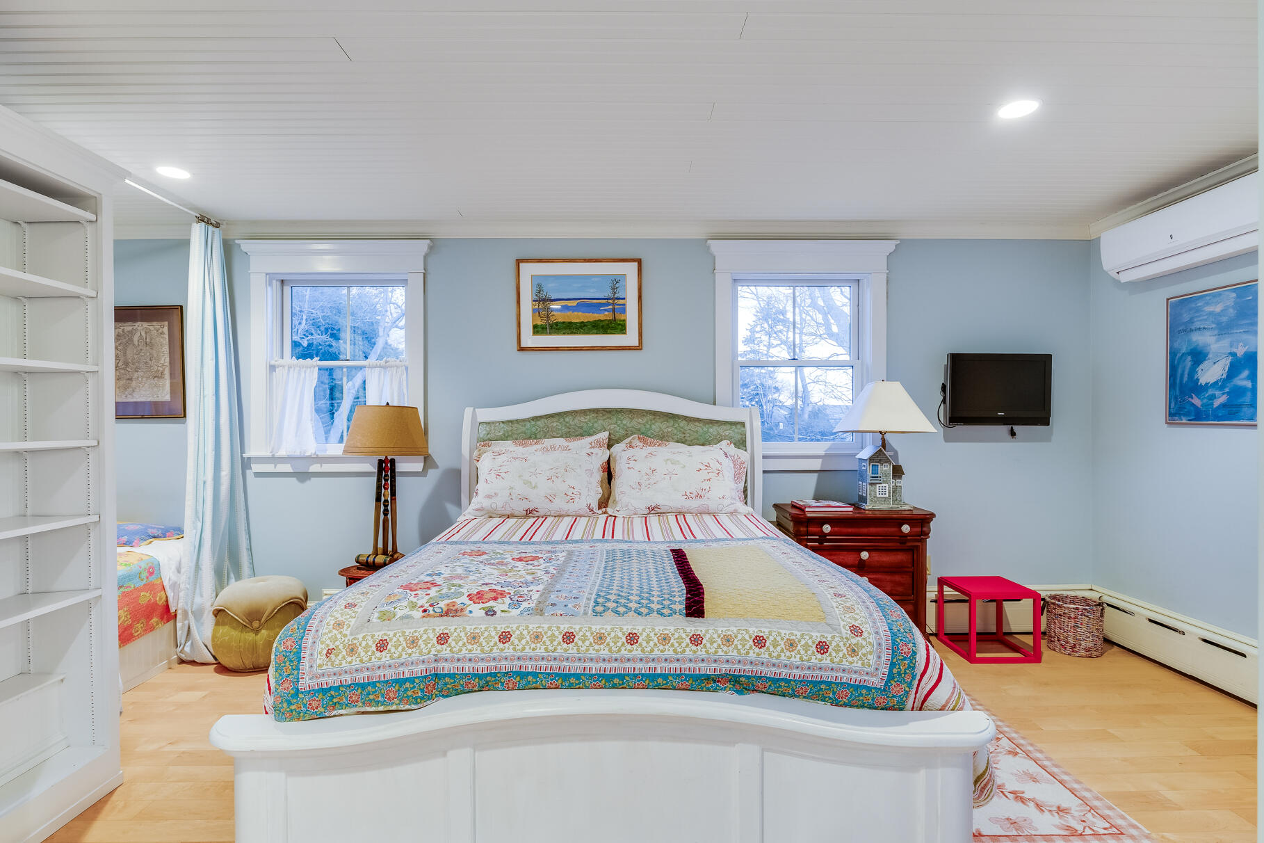 117 Gardiner Road Woods Hole, MA 02543 - Photo 34 of 81 a bedroom with a bed and a flat screen tv