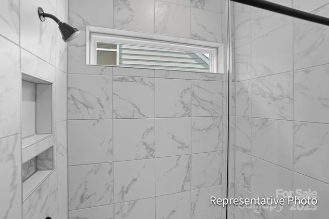 a bathroom with a shower