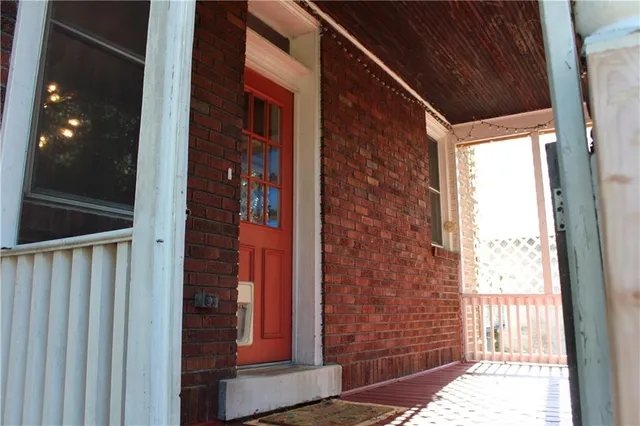 a view of a brick wall