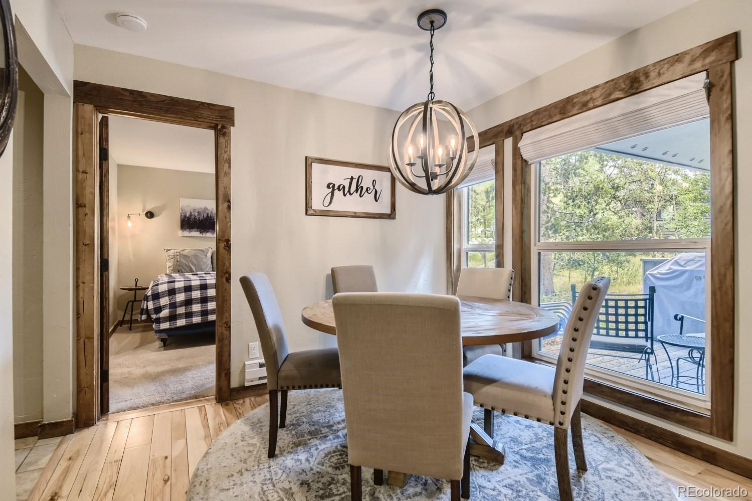 1937 Soda Ridge Road, Unit 1153/1154 Dillon, CO 80435 - Photo 4 of 17 a view of a dining room with furniture window and wooden floor