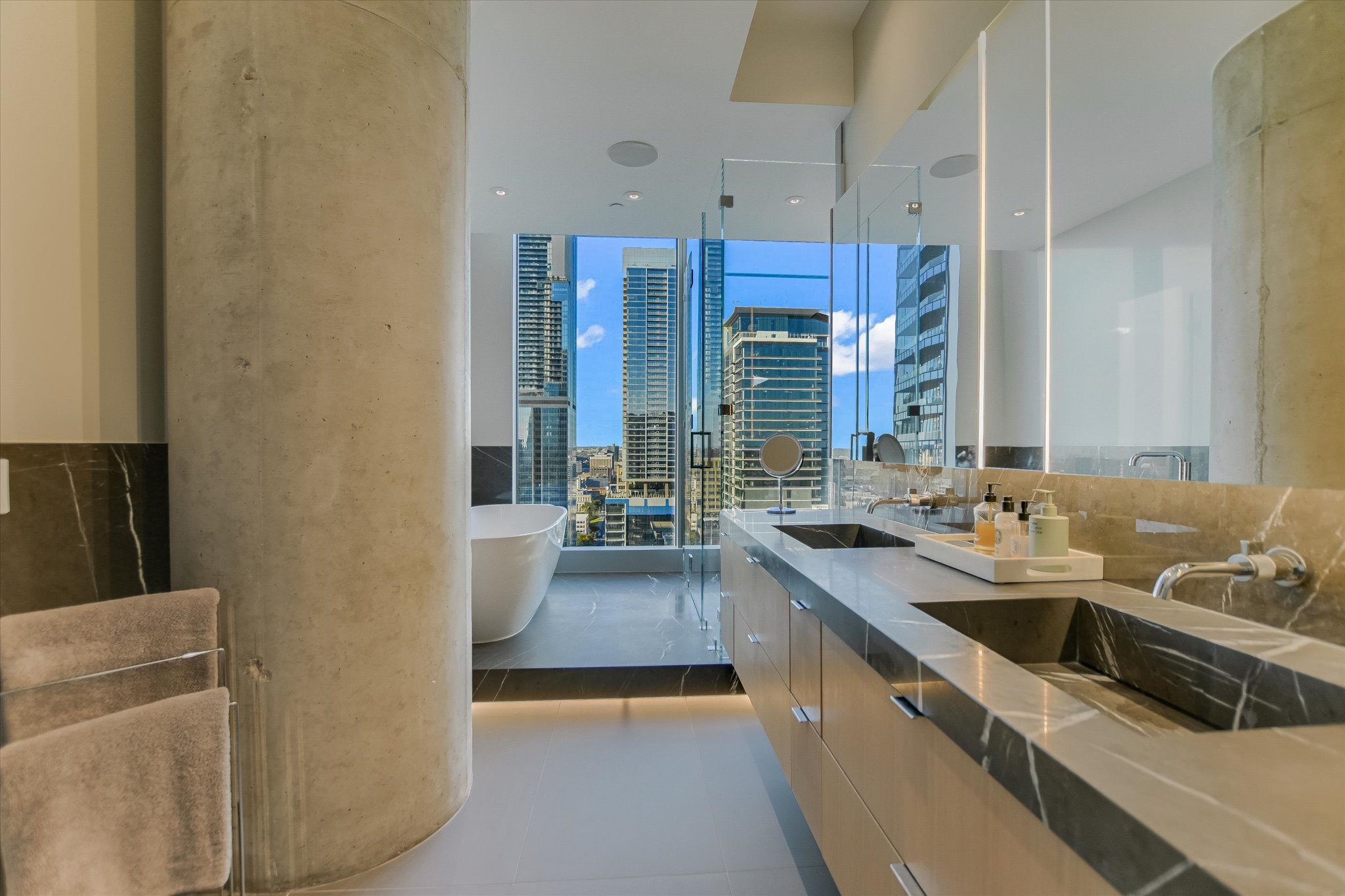 210 Lavaca Street, Unit 3108 Austin, TX 78701 - Photo 22 of 34 a kitchen with a sink and a refrigerator