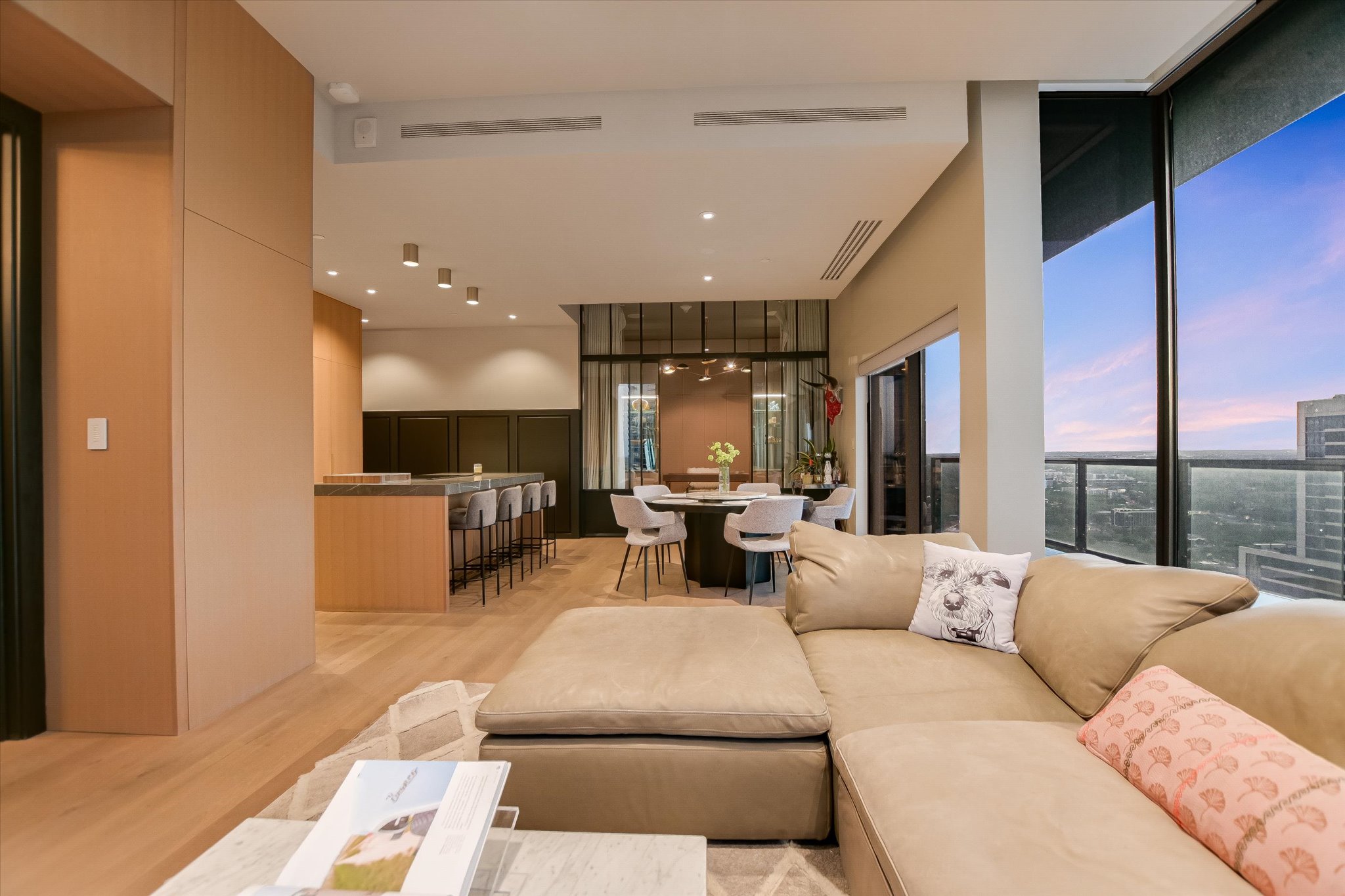 210 Lavaca Street, Unit 3108 Austin, TX 78701 - Photo 5 of 34 a living room with furniture and a large window