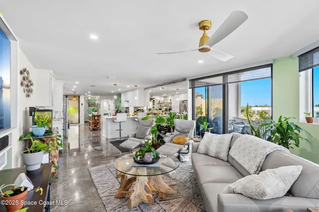 a view of a balcony with an outdoor space