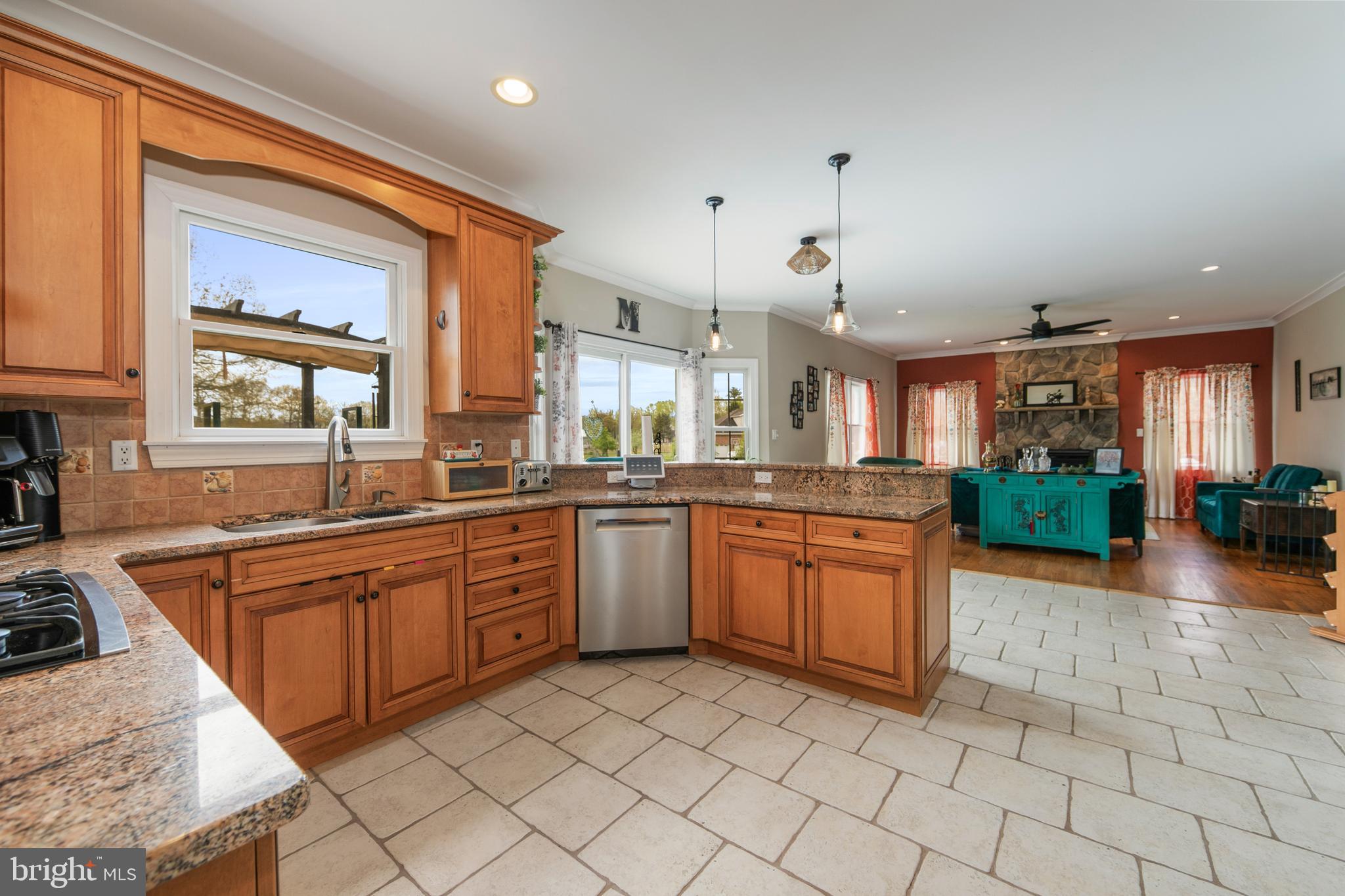 173 West Pleasant Grove Road Jackson, NJ 08527 - Photo 13 of 47 a large kitchen with a large window in it and kitchen island