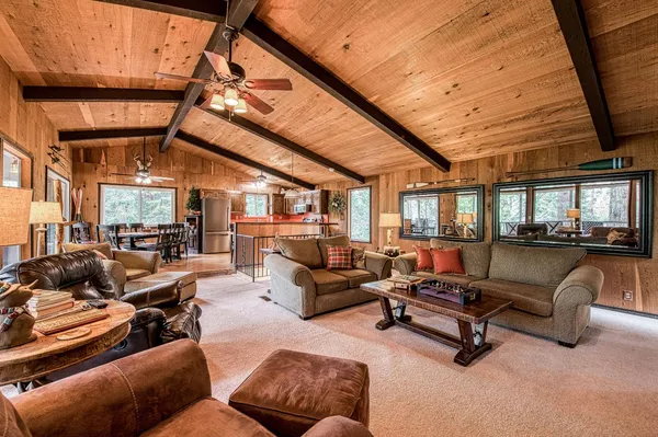 a outdoor living space with furniture