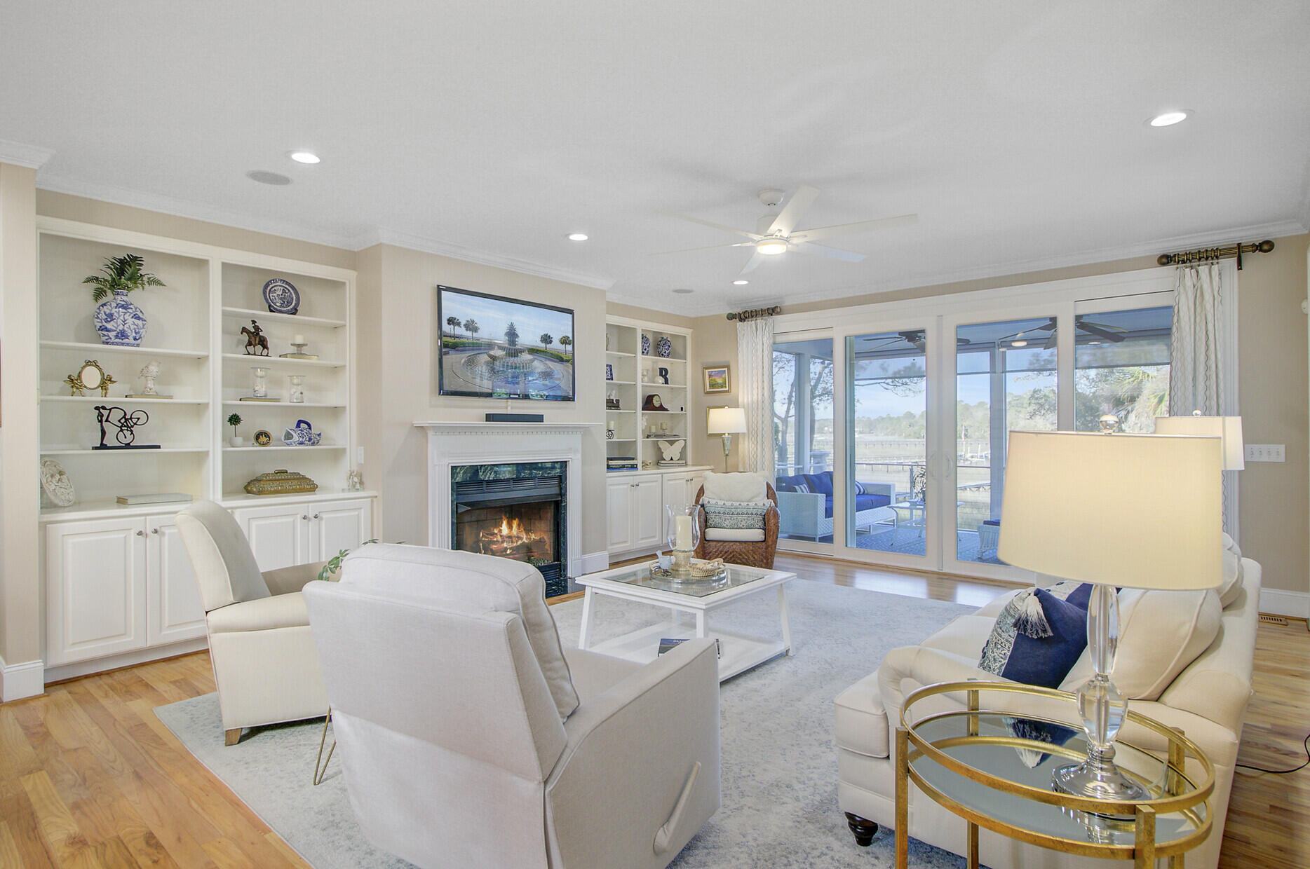 1888 North James Gregarie Road Mount Pleasant, SC 29466 - Photo 15 of 81 Fireplace with elegant Gas Logs