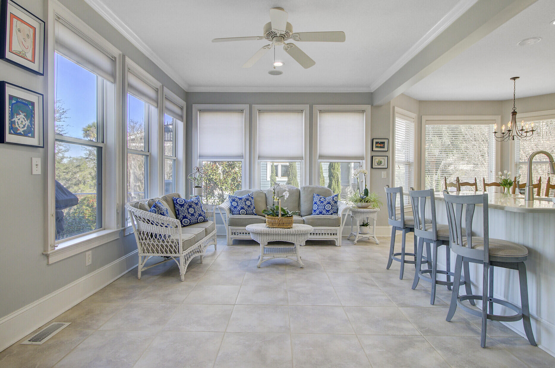 1888 North James Gregarie Road Mount Pleasant, SC 29466 - Photo 25 of 81 A tiled Sunroom off the Family Rm