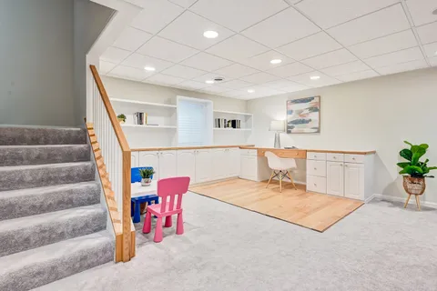 a living room with furniture