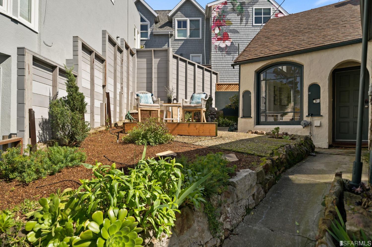 3045 Castro Street San Francisco, CA 94131 - Photo 27 of 44 a view of a house with many windows next to a yard