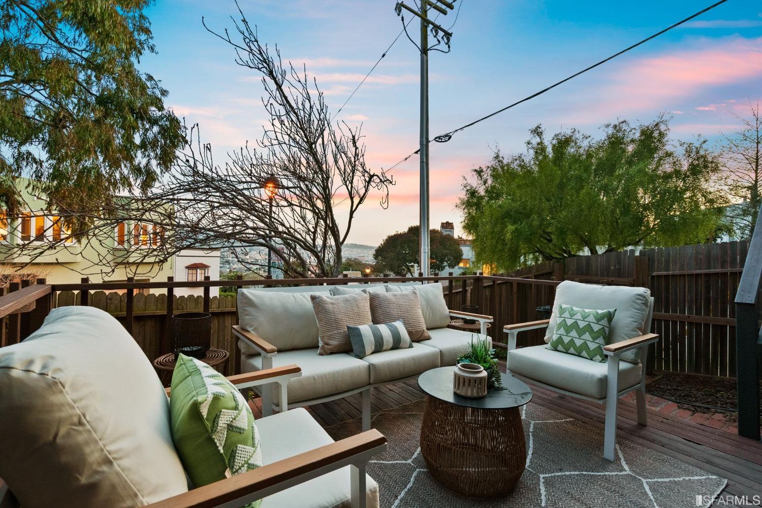3045 Castro Street San Francisco, CA 94131 - Photo 36 of 44 a outdoor living space with furniture and a potted plant