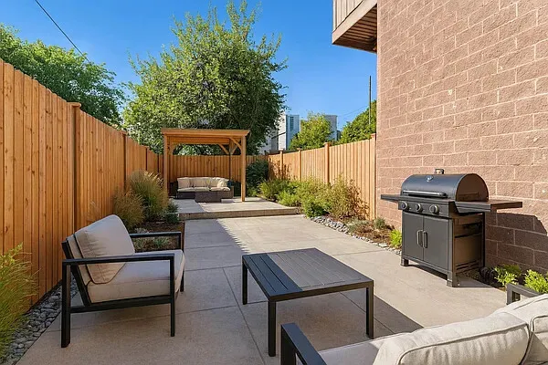 a outdoor space with a couch
