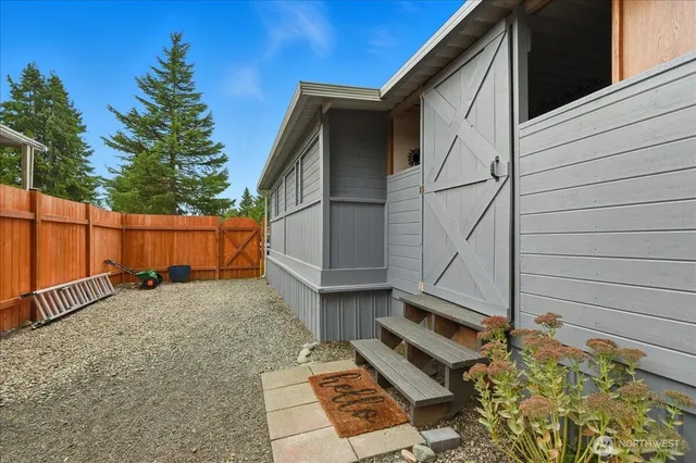 a backyard of a house