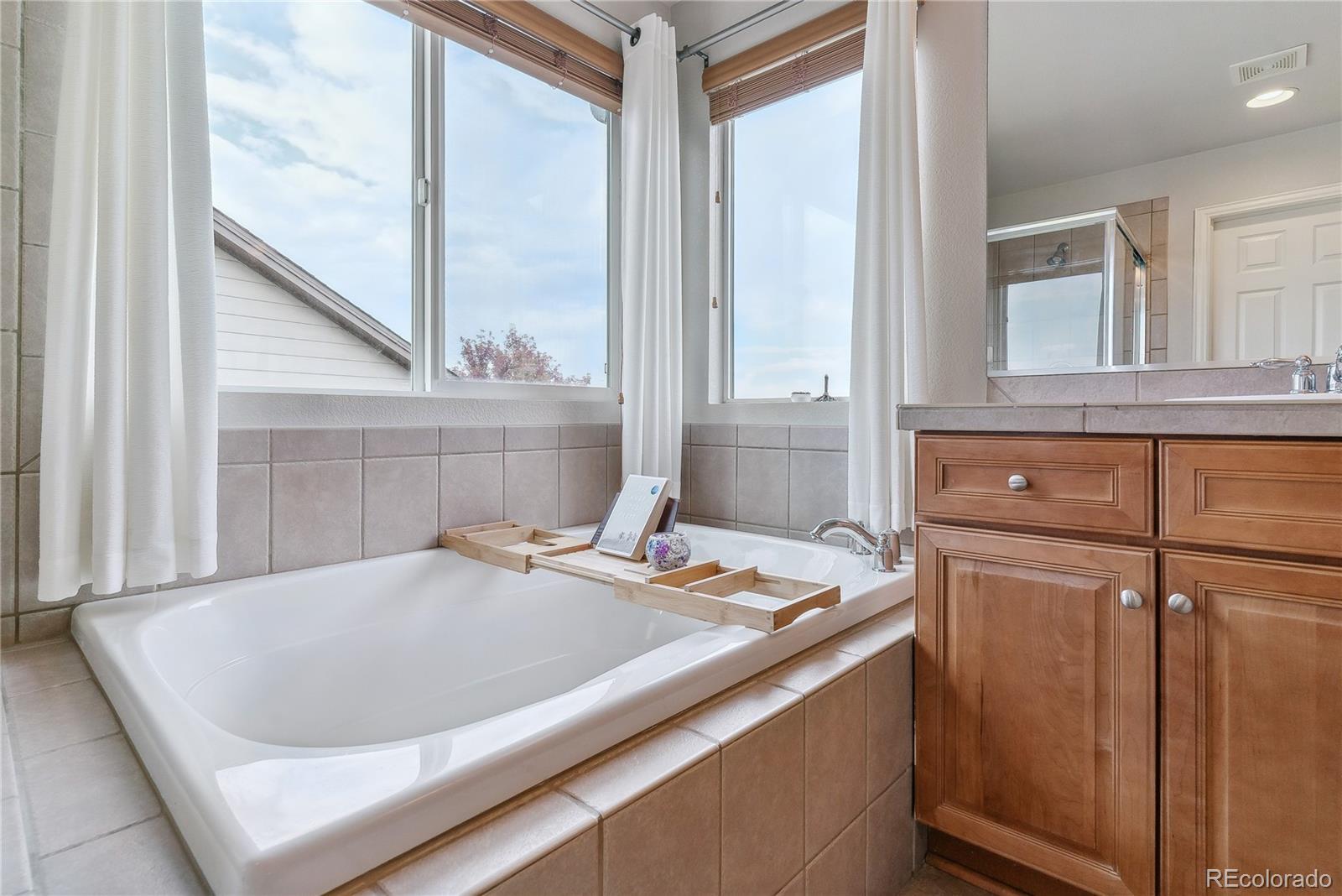 3477 Softwind Point Castle Rock, CO 80108 - Photo 23 of 50 a bathroom with a sink and a mirror