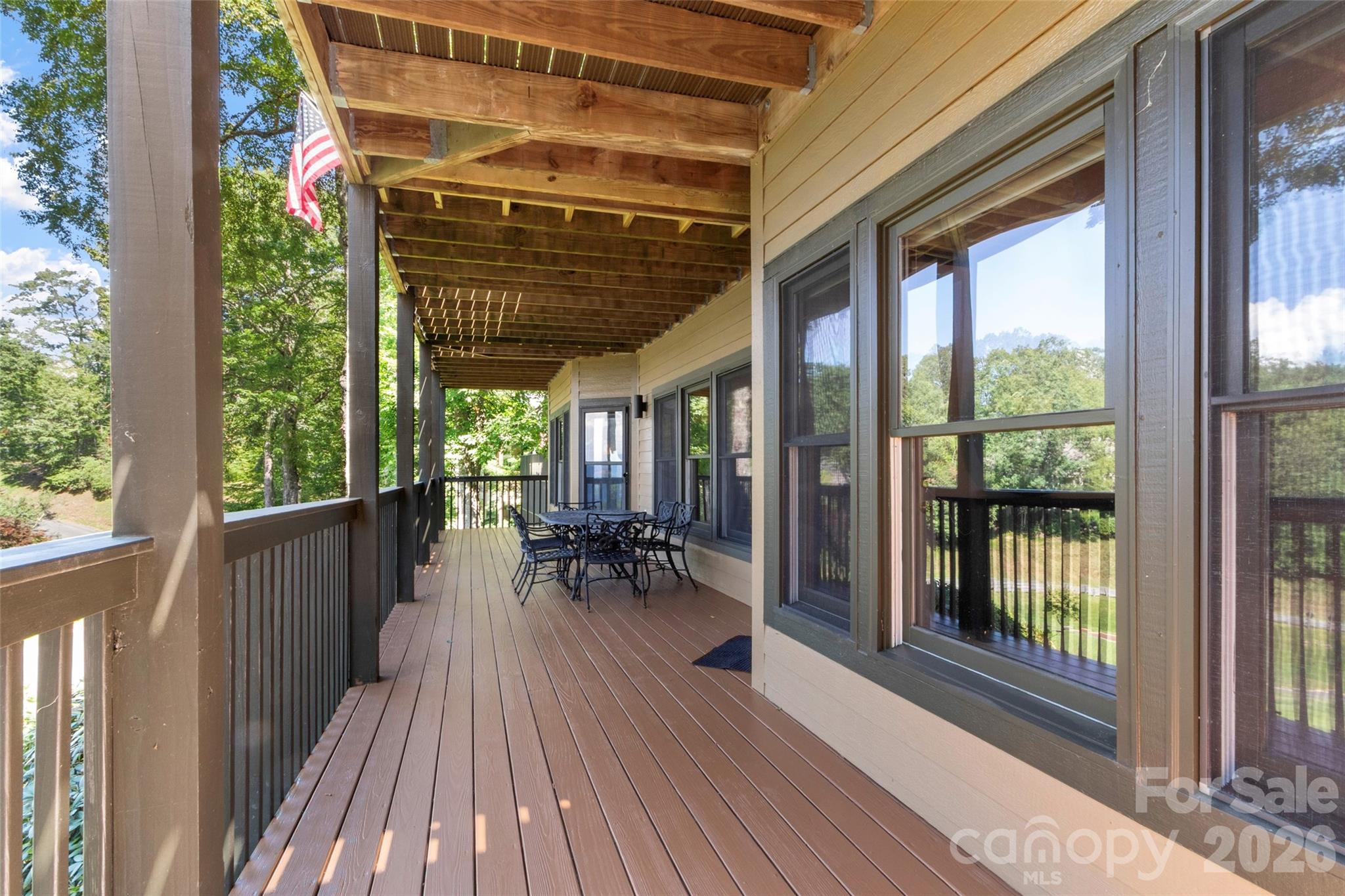 91 Brandy Run Road Burnsville, NC 28714 - Photo 40 of 45 a view of outdoor space with deck and wooden floor