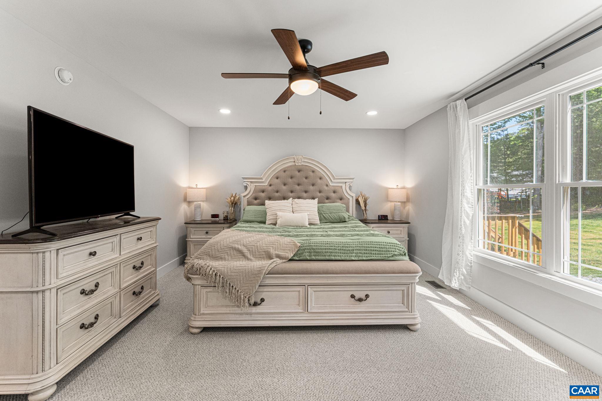 230 Fox Hollow Road Ruckersville, VA 22968 - Photo 23 of 42 a bedroom with a bed and a flat screen tv
