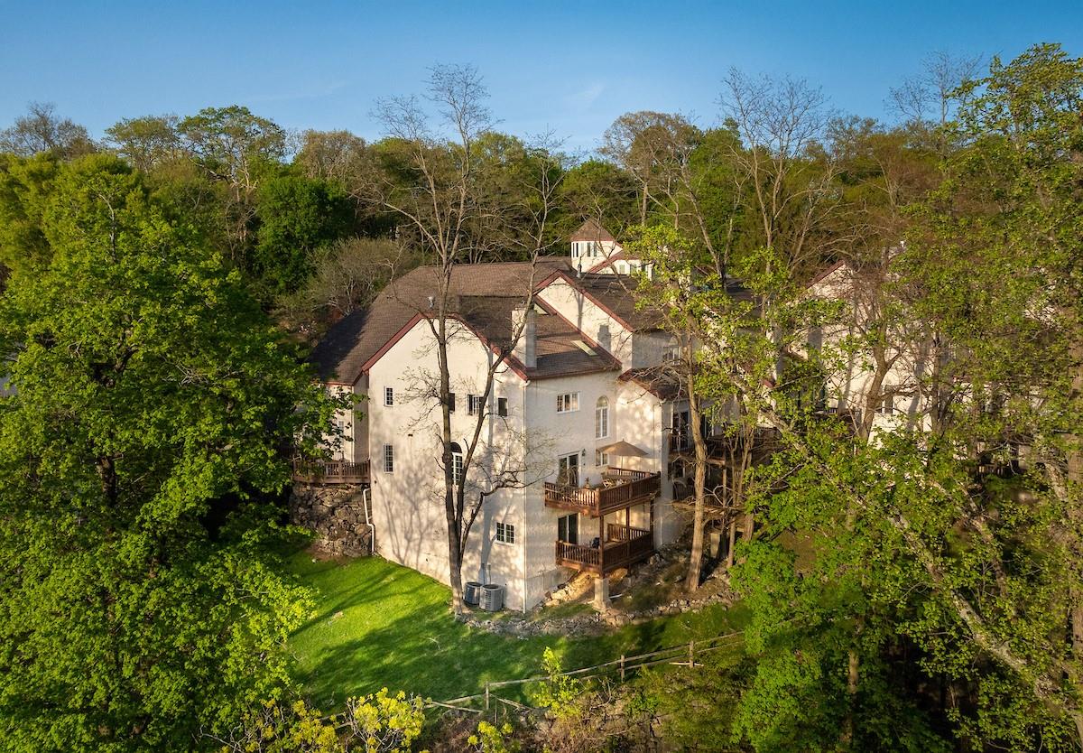 a aerial view of a house