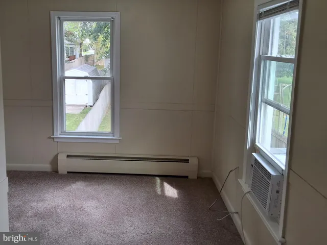 an empty room with closet