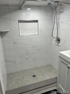a bathroom with a shower