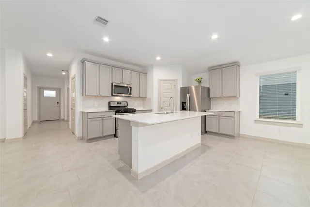 an empty room with a window