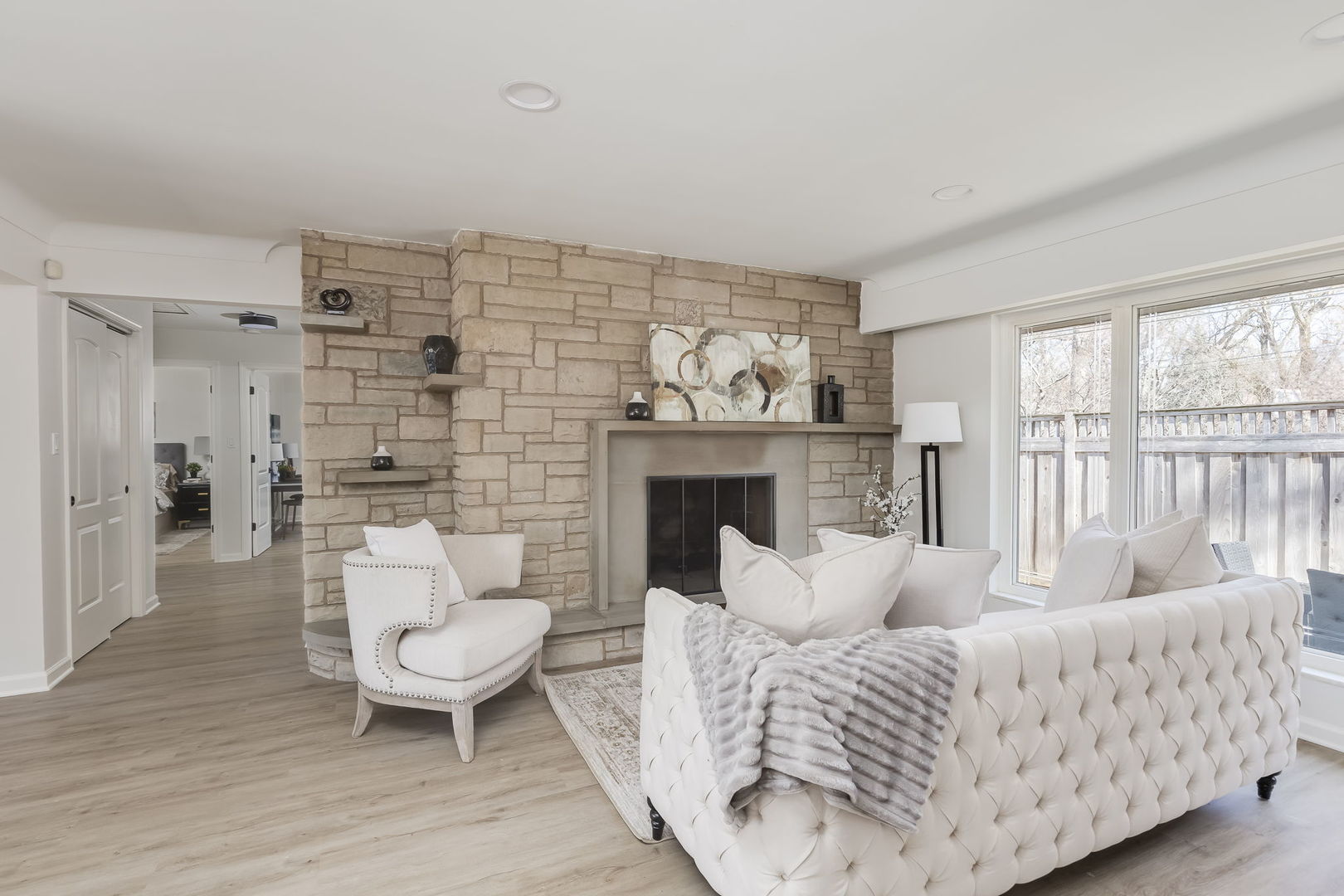 501 Byrd Road Riverside, IL 60546 - Photo 16 of 29 a living room with furniture and a fireplace