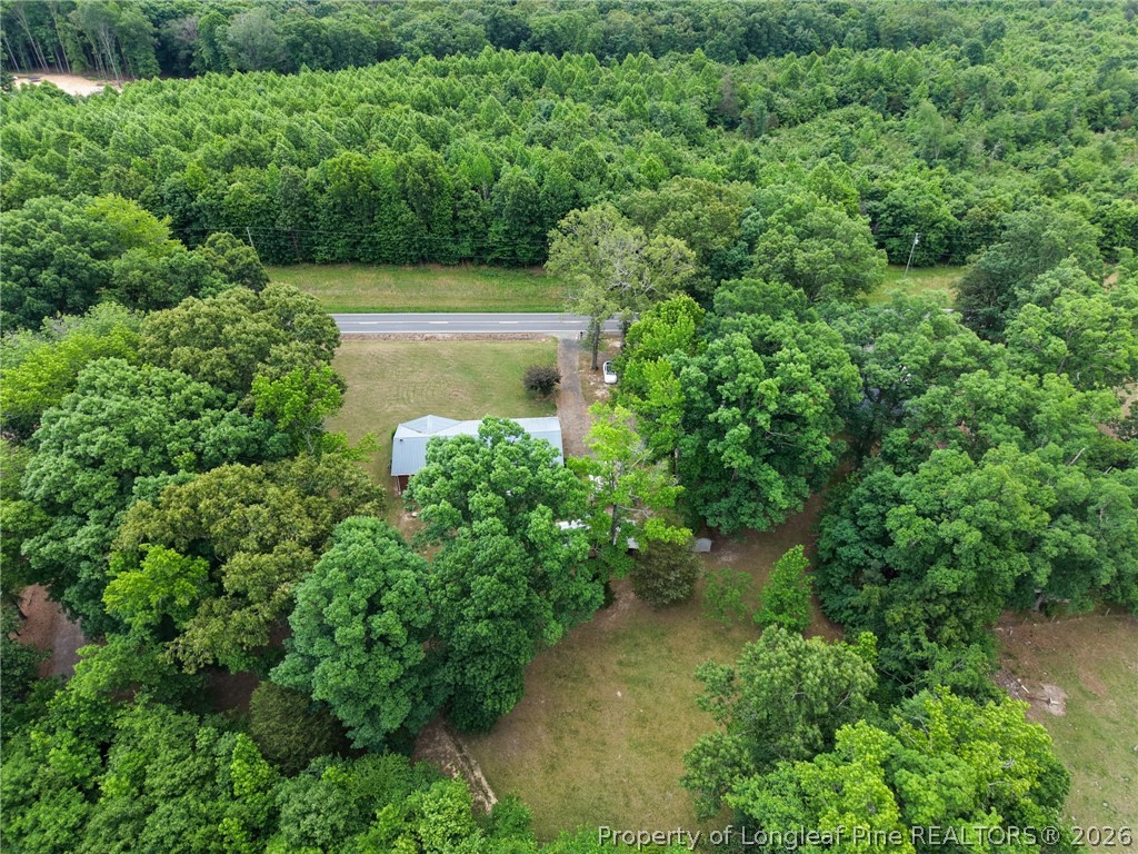 3384 Goldston Glendon Road Goldston, NC 27252 - Photo 33 of 47 an aerial view of residential house with outdoor space and trees all around