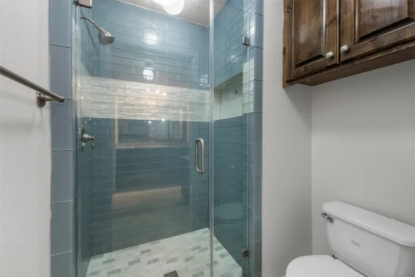 a bathroom with a shower