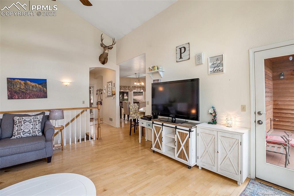 4053 Omer Lane Divide, CO 80814 - Photo 10 of 45 a living room with furniture and a flat screen tv