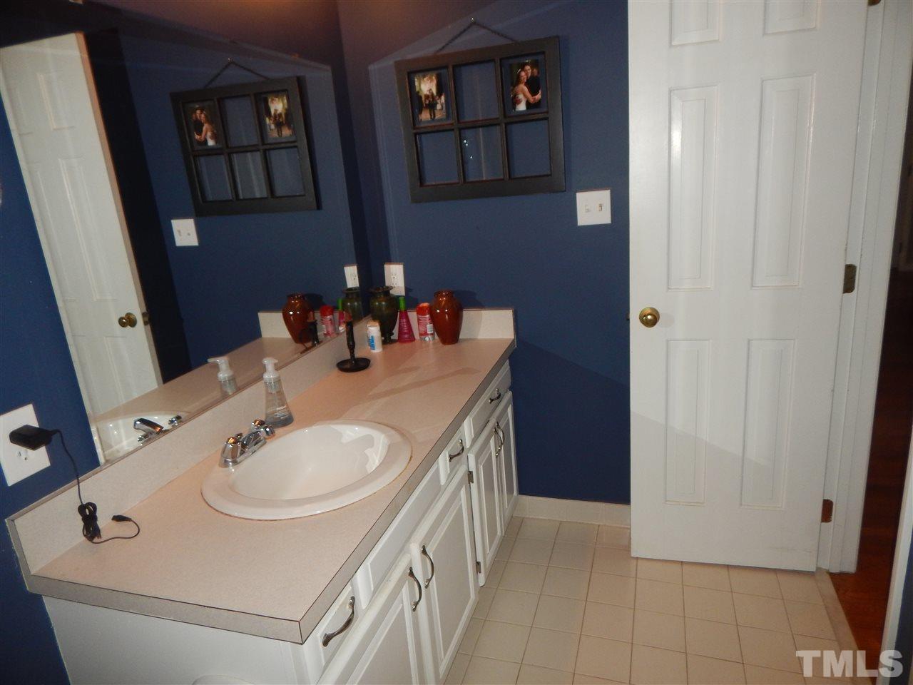 910 Albany Court Raleigh, NC 27615 - Photo 11 of 14 a bathroom with a sink and a mirror