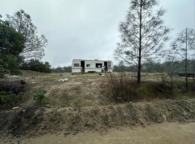 a view of outdoor space and green space
