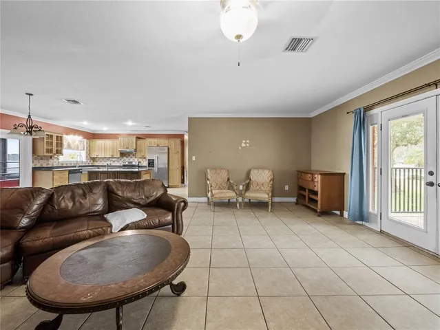 a living room with furniture