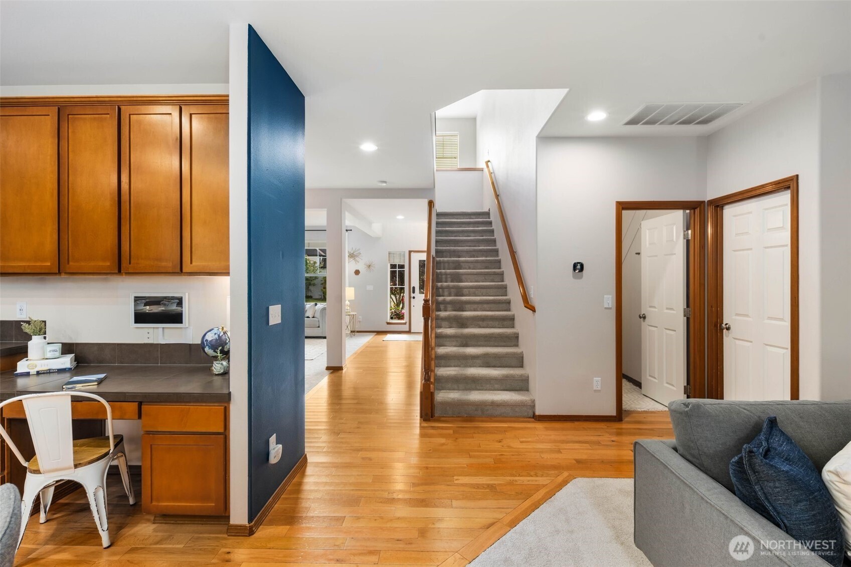 18705 3rd Avenue West Bothell, WA 98012 - Photo 11 of 35 a view of a living room with furniture and staircase