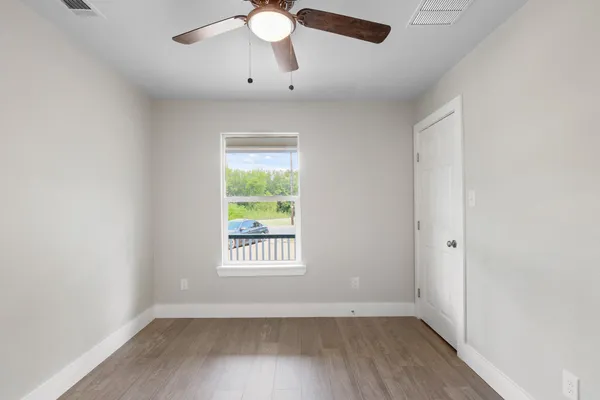 an empty room with a window