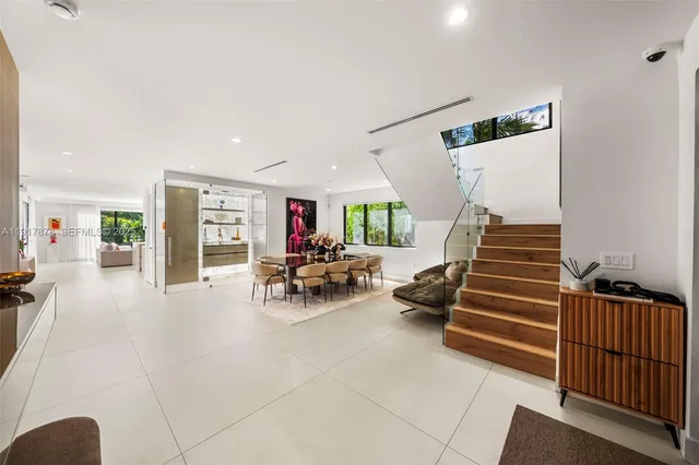 a view of a livingroom with storage and utility