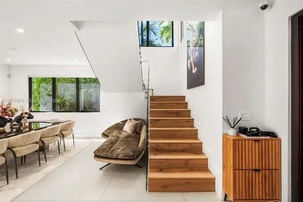 a view of a livingroom with storage and utility