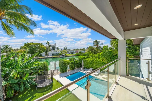 an aerial view of houses with outdoor space
