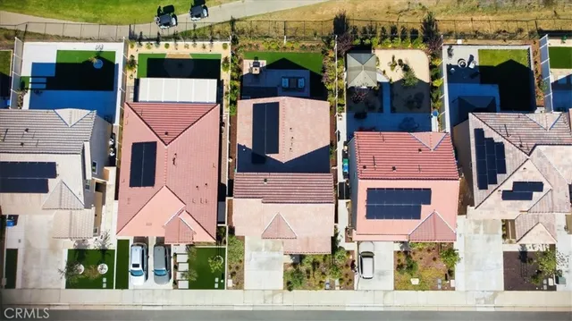 an aerial view of multiple houses