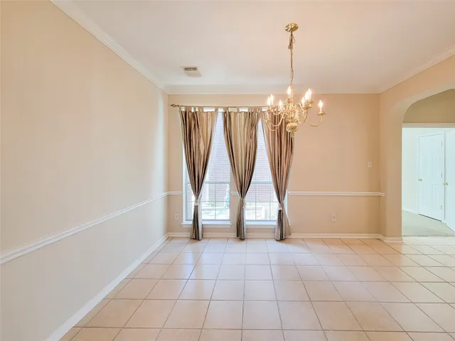 a view of a livingroom with a chandelier