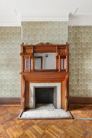 a view of livingroom with furniture and fireplace