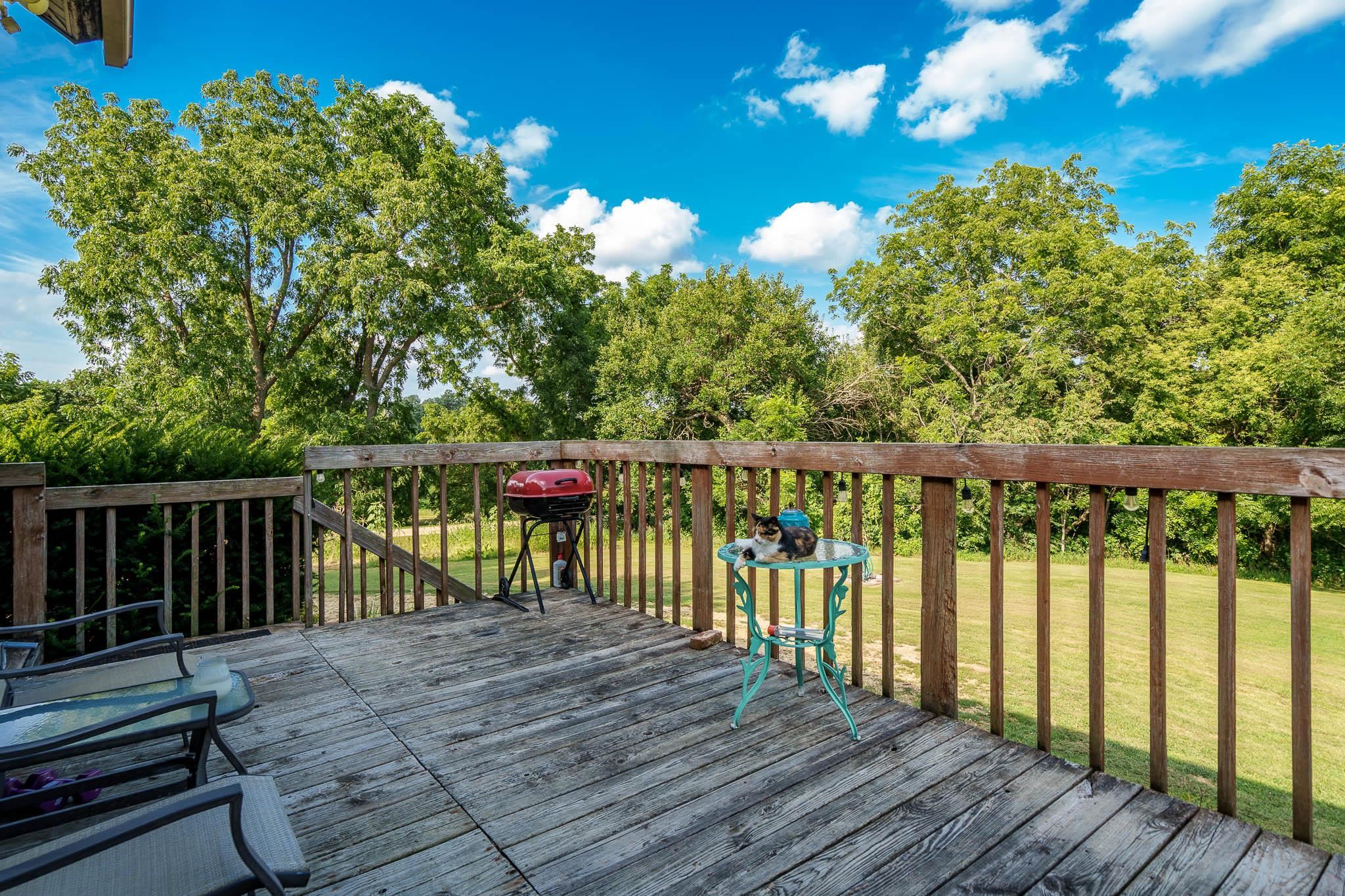 6913 West Wagner Road German Valley, IL 61039 - Photo 37 of 54 a view of a balcony with wooden floor