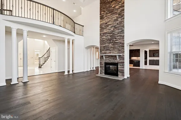 a view of a hallway with a large window