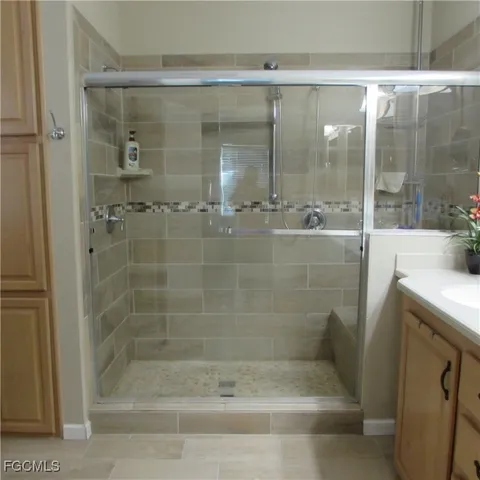 a bathroom with a shower